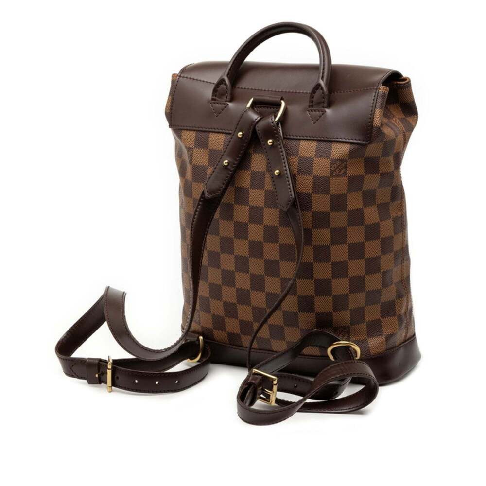 LOUIS VUITTON Authentic Brown Damier Leather Backpack - Picture 2 of 6